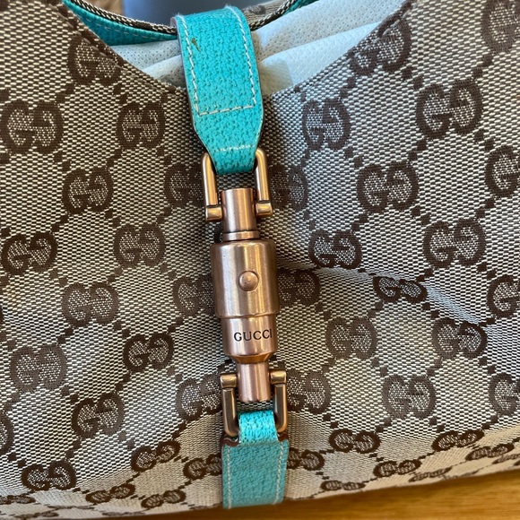 GUCCI JACKIE BARDOT HOBO & WALLET TURQUOISE - Picture 5 of 16